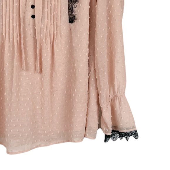Daniel Rainn DR2 Victorian Pintuck Pleat Smocked Blouse Size Small - Picture 3 of 8
